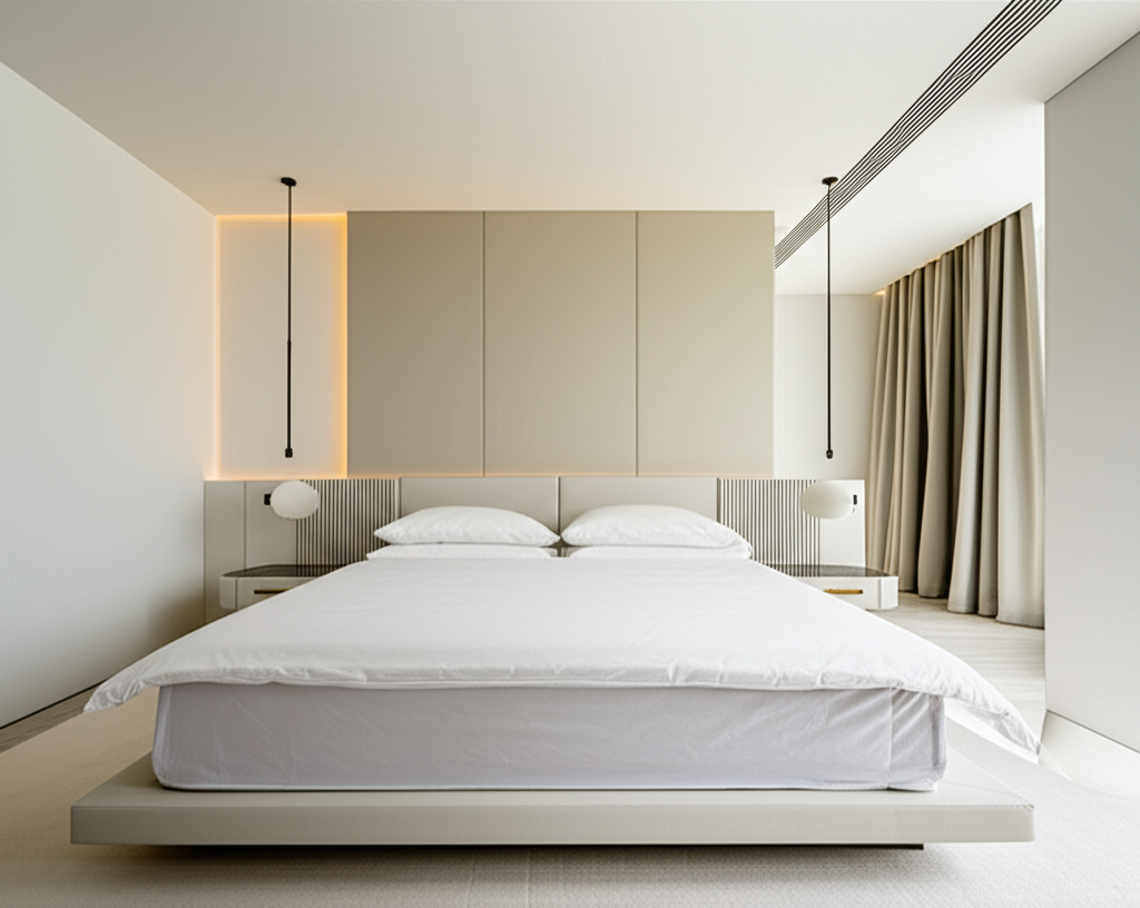 Split comparison showing memory foam and latex mattress cross-sections side by side with sleeping comfort indicators