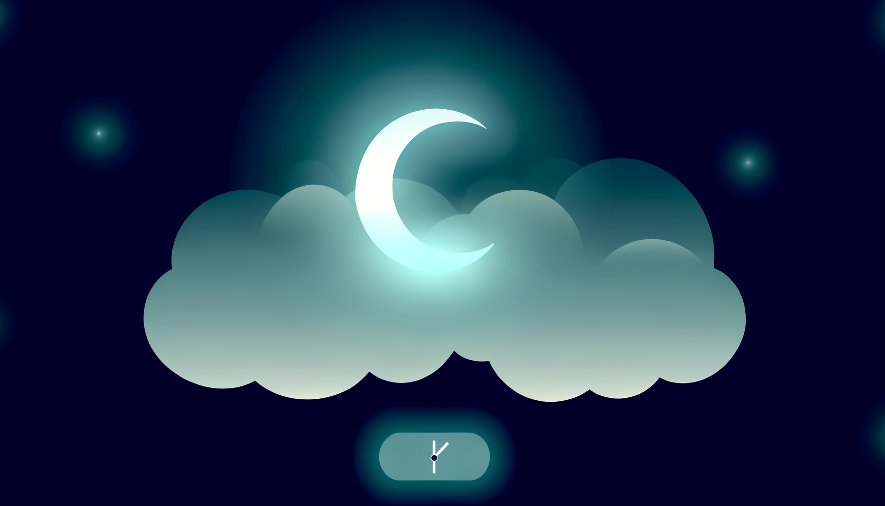 Minimalist illustration of crescent moon with clouds representing power naps