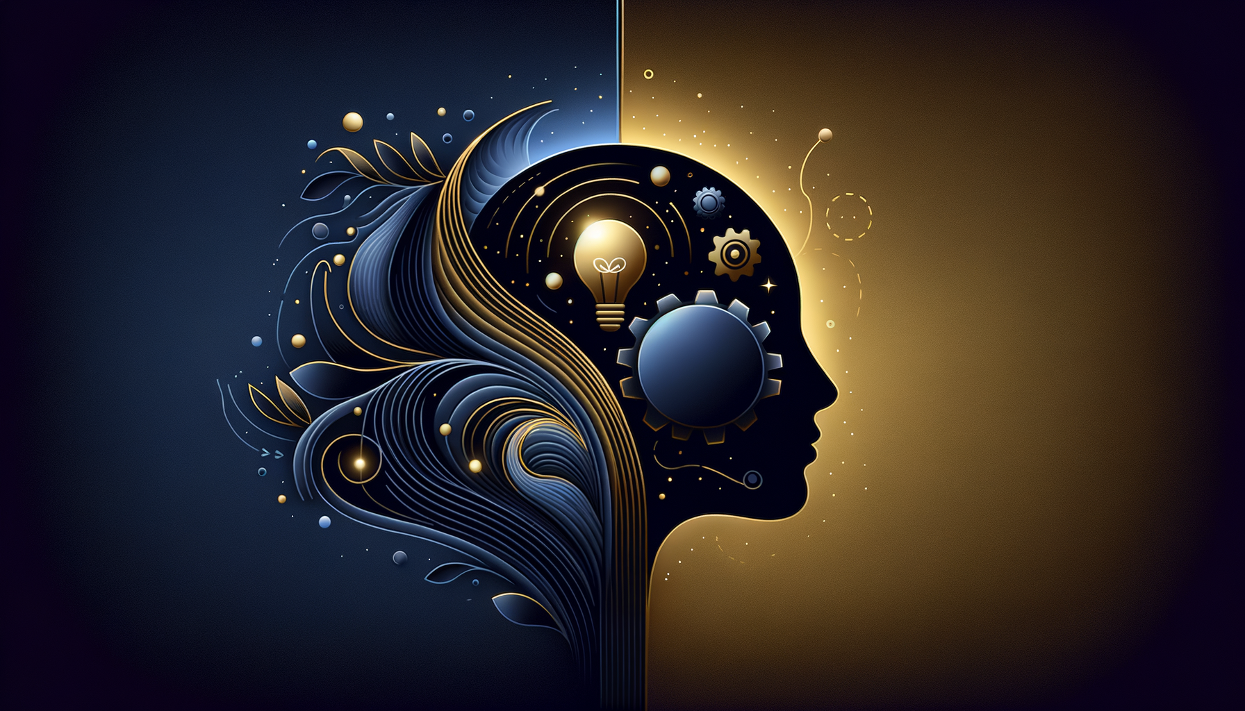 Professional illustration showing a brain with productivity symbols and sleep waves